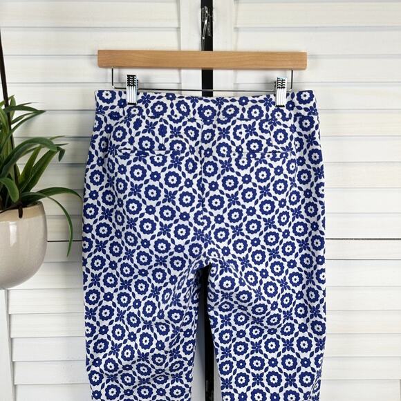 Boden Richmond 7/8 Pants Greek Blue Floral Print Ankle Crop Trousers Size 8 R - Picture 6 of 11